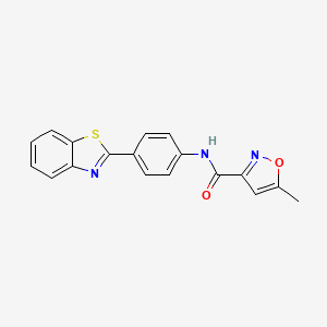 molecular formula C18H13N3O2S B6418109 N-[4-(1,3-benzothiazol-2-yl)phenyl]-5-methyl-1,2-oxazole-3-carboxamide CAS No. 941035-00-3