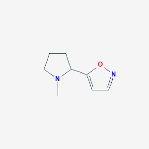 molecular formula C8H12N2O B064183 5-(1-Methylpyrrolidin-2-yl)isoxazole CAS No. 164351-65-9