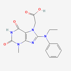 molecular formula C16H17N5O4 B6418326 2-(8-(ethyl(phenyl)amino)-3-methyl-2,6-dioxo-2,3-dihydro-1H-purin-7(6H)-yl)acetic acid CAS No. 1021250-43-0