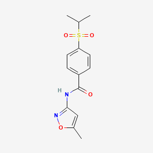 molecular formula C14H16N2O4S B6418359 Benzamide, 4-[(1-methylethyl)sulfonyl]-N-(5-methyl-3-isoxazolyl)- CAS No. 941868-65-1