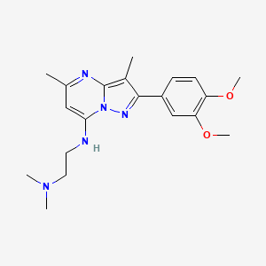 molecular formula C20H27N5O2 B6418776 N'-[2-(3,4-dimethoxyphenyl)-3,5-dimethylpyrazolo[1,5-a]pyrimidin-7-yl]-N,N-dimethylethane-1,2-diamine CAS No. 1015580-55-8