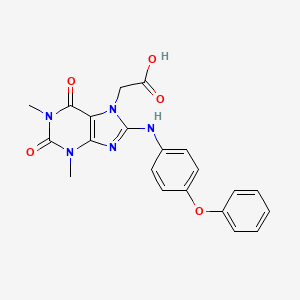 2-{1,3-dimethyl-2,6-dioxo-8-[(4-phenoxyphenyl)amino]-2,3,6,7-tetrahydro-1H-purin-7-yl}acetic acid