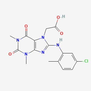 2-{8-[(5-chloro-2-methylphenyl)amino]-1,3-dimethyl-2,6-dioxo-2,3,6,7-tetrahydro-1H-purin-7-yl}acetic acid