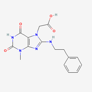 2-{3-methyl-2,6-dioxo-8-[(2-phenylethyl)amino]-2,3,6,7-tetrahydro-1H-purin-7-yl}acetic acid