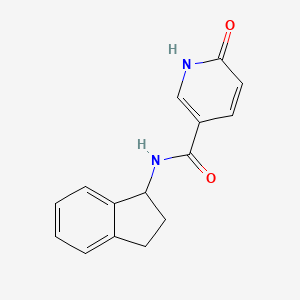 molecular formula C15H14N2O2 B6419145 N-(2,3-dihydro-1H-inden-1-yl)-6-hydroxypyridine-3-carboxamide CAS No. 1090449-40-3