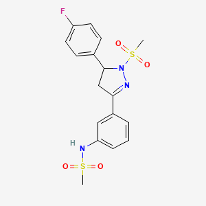 N-{3-[5-(4-fluorophenyl)-1-methanesulfonyl-4,5-dihydro-1H-pyrazol-3-yl]phenyl}methanesulfonamide