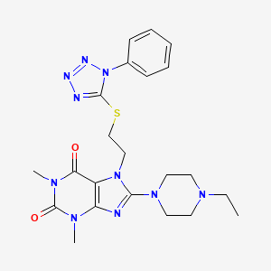 8-(4-ethylpiperazin-1-yl)-1,3-dimethyl-7-{2-[(1-phenyl-1H-1,2,3,4-tetrazol-5-yl)sulfanyl]ethyl}-2,3,6,7-tetrahydro-1H-purine-2,6-dione