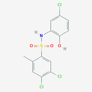4,5-dichloro-N-(5-chloro-2-hydroxyphenyl)-2-methylbenzene-1-sulfonamide