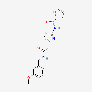 molecular formula C18H17N3O4S B6419441 N-(4-(2-((3-methoxybenzyl)amino)-2-oxoethyl)thiazol-2-yl)furan-2-carboxamide CAS No. 923226-70-4