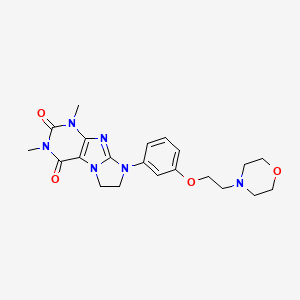 molecular formula C21H26N6O4 B6419697 2,4-Dimethyl-6-[3-(2-morpholin-4-ylethoxy)phenyl]-7,8-dihydropurino[7,8-a]imidazole-1,3-dione CAS No. 1021211-70-0