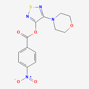 molecular formula C13H12N4O5S B6419797 4-Morpholino-1,2,5-thiadiazol-3-yl 4-nitrobenzoate CAS No. 501104-17-2