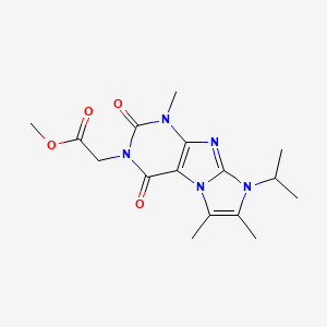molecular formula C16H21N5O4 B6419824 Methyl 2-(4,7,8-trimethyl-1,3-dioxo-6-propan-2-ylpurino[7,8-a]imidazol-2-yl)acetate CAS No. 878734-85-1