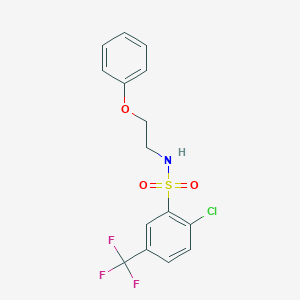 molecular formula C15H13ClF3NO3S B6419868 2-chloro-N-(2-phenoxyethyl)-5-(trifluoromethyl)benzenesulfonamide CAS No. 878615-77-1