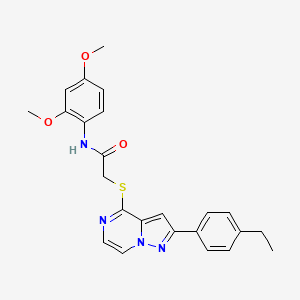 molecular formula C24H24N4O3S B6419980 N-(2,4-dimethoxyphenyl)-2-((2-(4-ethylphenyl)pyrazolo[1,5-a]pyrazin-4-yl)thio)acetamide CAS No. 1040650-38-1
