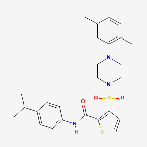 molecular formula C26H31N3O3S2 B6419993 3-((4-(2,5-dimethylphenyl)piperazin-1-yl)sulfonyl)-N-(4-isopropylphenyl)thiophene-2-carboxamide CAS No. 1040642-10-1