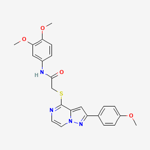 molecular formula C23H22N4O4S B6420015 N-(3,4-dimethoxyphenyl)-2-((2-(4-methoxyphenyl)pyrazolo[1,5-a]pyrazin-4-yl)thio)acetamide CAS No. 1021228-56-7