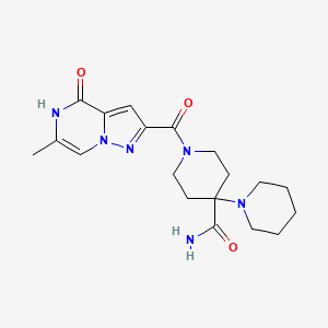 1'-{6-methyl-4-oxo-4H,5H-pyrazolo[1,5-a]pyrazine-2-carbonyl}-[1,4'-bipiperidine]-4'-carboxamide