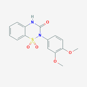 molecular formula C15H14N2O5S B6420146 2-(3,4-dimethoxyphenyl)-3,4-dihydro-2H-1lambda6,2,4-benzothiadiazine-1,1,3-trione CAS No. 941882-18-4