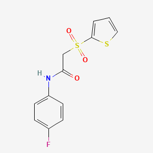molecular formula C12H10FNO3S2 B6420153 N-(4-fluorophenyl)-2-(thiophen-2-ylsulfonyl)acetamide CAS No. 1021046-38-7