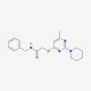 molecular formula C19H24N4O2 B6420187 N-benzyl-2-[(6-methyl-2-piperidin-1-ylpyrimidin-4-yl)oxy]acetamide CAS No. 1030096-81-1