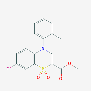 molecular formula C17H14FNO4S B6420198 methyl 7-fluoro-4-(2-methylphenyl)-4H-1,4-benzothiazine-2-carboxylate 1,1-dioxide CAS No. 1291845-73-2