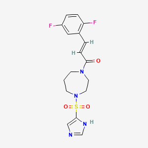 (2E)-3-(2,5-difluorophenyl)-1-[4-(1H-imidazole-4-sulfonyl)-1,4-diazepan-1-yl]prop-2-en-1-one