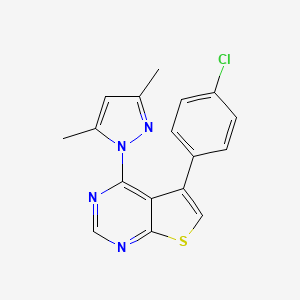 1-[5-(4-chlorophenyl)thieno[2,3-d]pyrimidin-4-yl]-3,5-dimethyl-1H-pyrazole