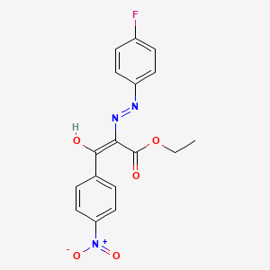 molecular formula C17H14FN3O5 B6420338 ethyl (2E)-2-[2-(4-fluorophenyl)hydrazin-1-ylidene]-3-(4-nitrophenyl)-3-oxopropanoate CAS No. 314244-32-1