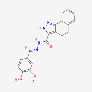 molecular formula C20H18N4O3 B6420390 N'-[(E)-(4-hydroxy-3-methoxyphenyl)methylidene]-4,5-dihydro-1H-benzo[g]indazole-3-carbohydrazide CAS No. 307323-89-3