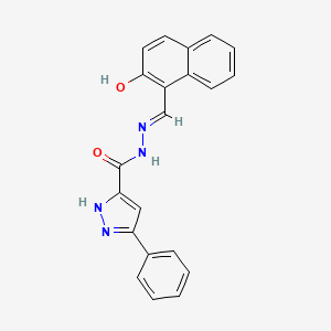 molecular formula C21H16N4O2 B6420404 N'-[(E)-(2-hydroxynaphthalen-1-yl)methylidene]-3-phenyl-1H-pyrazole-5-carbohydrazide CAS No. 1284273-96-6