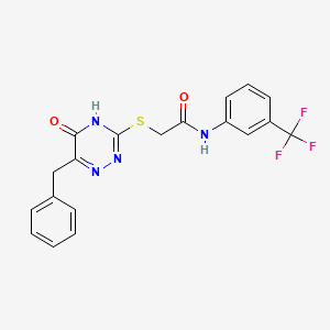 B6420438 2-[(6-benzyl-5-oxo-4,5-dihydro-1,2,4-triazin-3-yl)sulfanyl]-N-[3-(trifluoromethyl)phenyl]acetamide CAS No. 881437-91-8