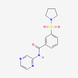 molecular formula C15H16N4O3S B6420675 N-(pyrazin-2-yl)-3-(pyrrolidin-1-ylsulfonyl)benzamide CAS No. 890595-27-4