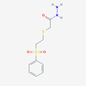 molecular formula C10H14N2O3S2 B064210 2-{[2-(Phenylsulfonyl)ethyl]thio}ethanohydrazide CAS No. 175202-38-7