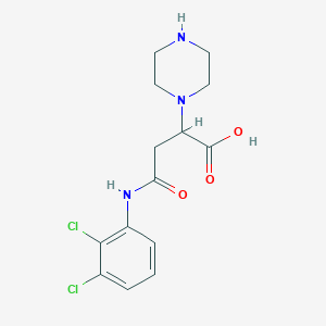 3-[(2,3-dichlorophenyl)carbamoyl]-2-(piperazin-1-yl)propanoic acid