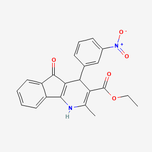 ethyl 2-methyl-4-(3-nitrophenyl)-5-oxo-1H,4H,5H-indeno[1,2-b]pyridine-3-carboxylate