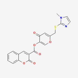 6-{[(1-methyl-1H-imidazol-2-yl)sulfanyl]methyl}-4-oxo-4H-pyran-3-yl 2-oxo-2H-chromene-3-carboxylate