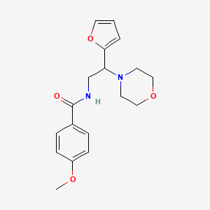 molecular formula C18H22N2O4 B6421160 N-(2-(furan-2-yl)-2-morpholinoethyl)-4-methoxybenzamide CAS No. 877630-78-9