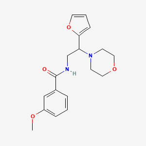 molecular formula C18H22N2O4 B6421164 N-(2-(furan-2-yl)-2-morpholinoethyl)-3-methoxybenzamide CAS No. 887214-39-3
