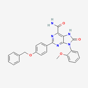 B6421199 2-[4-(benzyloxy)phenyl]-9-(2-methoxyphenyl)-8-oxo-8,9-dihydro-7H-purine-6-carboxamide CAS No. 869069-33-0