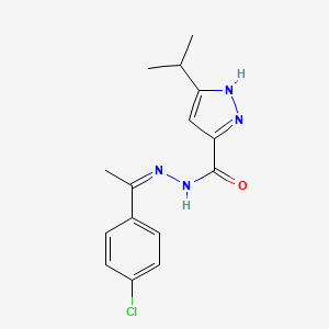 B6421496 N'-[(1Z)-1-(4-chlorophenyl)ethylidene]-3-(propan-2-yl)-1H-pyrazole-5-carbohydrazide CAS No. 403659-98-3