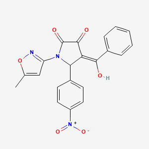 molecular formula C21H15N3O6 B6421562 4-benzoyl-3-hydroxy-1-(5-methylisoxazol-3-yl)-5-(4-nitrophenyl)-1H-pyrrol-2(5H)-one CAS No. 618873-60-2