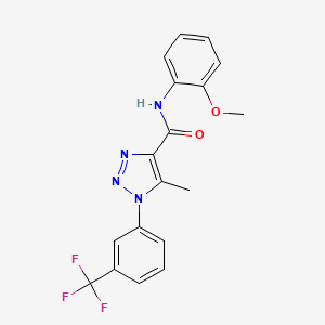 molecular formula C18H15F3N4O2 B6421778 N-(2-methoxyphenyl)-5-methyl-1-(3-(trifluoromethyl)phenyl)-1H-1,2,3-triazole-4-carboxamide CAS No. 878733-98-3