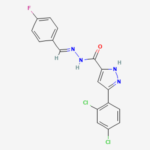 3-(2,4-dichlorophenyl)-N'-[(1E)-(4-fluorophenyl)methylidene]-1H-pyrazole-5-carbohydrazide