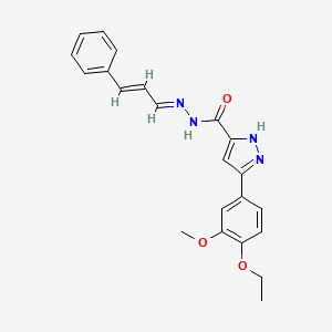 3-(4-ethoxy-3-methoxyphenyl)-N'-[(1E,2E)-3-phenylprop-2-en-1-ylidene]-1H-pyrazole-5-carbohydrazide