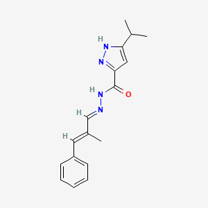 N'-[(1E,2E)-2-methyl-3-phenylprop-2-en-1-ylidene]-3-(propan-2-yl)-1H-pyrazole-5-carbohydrazide