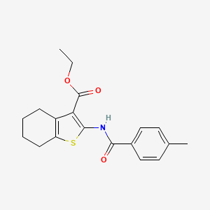 molecular formula C19H21NO3S B6421939 Ethyl 2-[(4-methylbenzoyl)amino]-4,5,6,7-tetrahydro-1-benzothiophene-3-carboxylate CAS No. 52535-70-3
