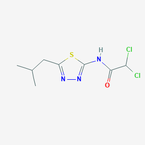 molecular formula C8H11Cl2N3OS B6421947 Acetamide, 2,2-dichloro-N-[5-(2-methylpropyl)-1,3,4-thiadiazol-2-yl]- CAS No. 15777-47-6