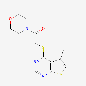 2-({5,6-dimethylthieno[2,3-d]pyrimidin-4-yl}sulfanyl)-1-(morpholin-4-yl)ethan-1-one