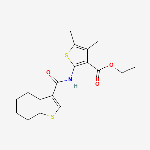 ethyl 4,5-dimethyl-2-(4,5,6,7-tetrahydro-1-benzothiophene-3-amido)thiophene-3-carboxylate