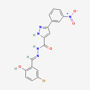 molecular formula C17H12BrN5O4 B6422079 N'-(5-Bromo-2-hydroxybenzylidene)-3-(3-nitrophenyl)-1H-pyrazole-5-carbohydrazide CAS No. 302918-05-4